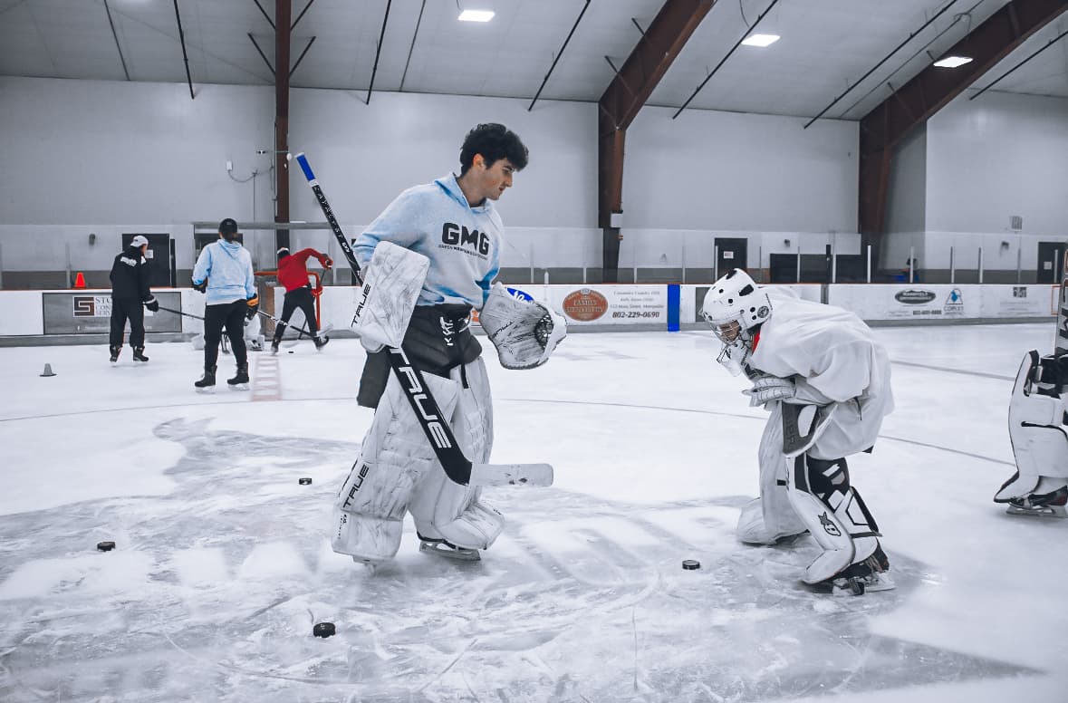 GMG drop-in goalie training on ice
